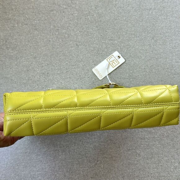 NWT Urban Expressions Bodhi Quilted Vegan Leather Shoulder Purse Bag in Citron - Picture 6 of 14